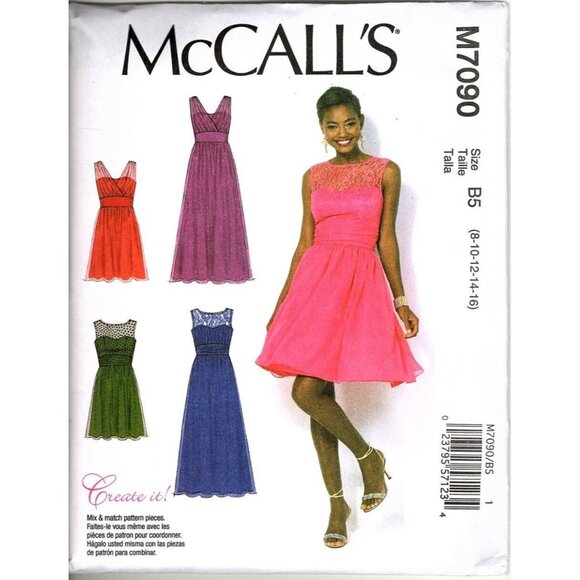 McCall's M7090 Misses 8 to 16 Special Occasion Formal Dress Uncut Pattern - Picture 1 of 2